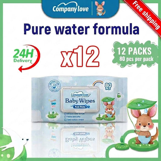 [LUZON Free shipping] Company Love Unscented Baby Wipes, 80 Sheets × 12 Packs