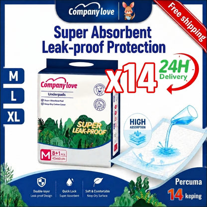 [LUZON Free shipping] Company love Disposable Underpad Incontinence pad 9 Pieces × 14 Packs, M–XL