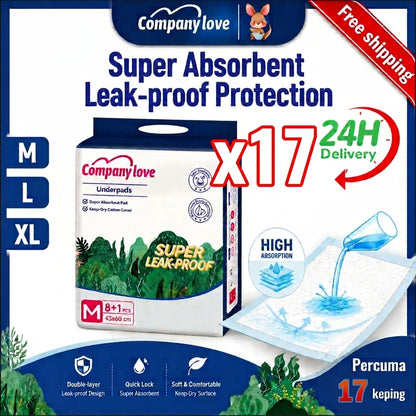 [LUZON Free shipping] Company love Disposable Underpad Incontinence pad 9 Pieces × 17 Packs, M–XL