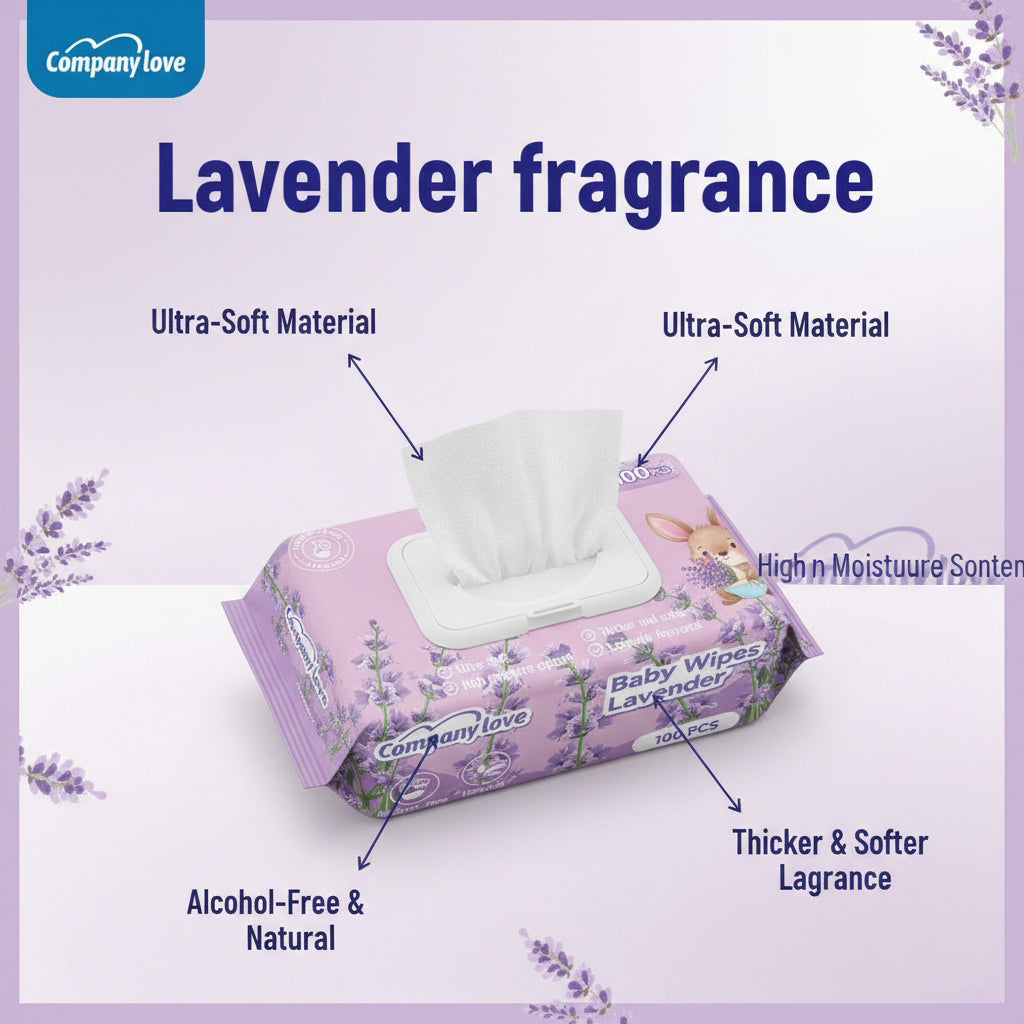 [Free shipping] Company love Alcohol-Free Mild 11Pack x 100Pcs Lavender  Baby Wipes  New Brand Unisex