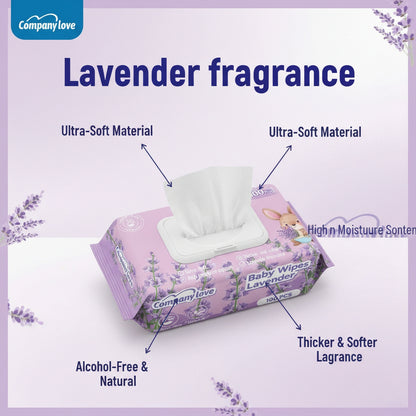 [MINDANAO Free shipping] Company Love Lavender Baby Wipes, 100 Sheets × 8 Packs