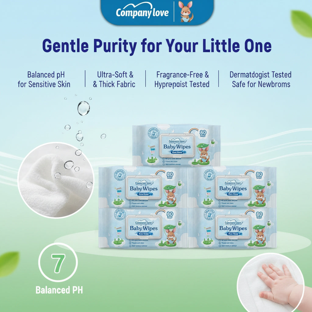 [Free shipping]Company Love 80pieces/12packs Non-Alcohol Unscented Free Gentle Disposable Travel Size Wet Wipes