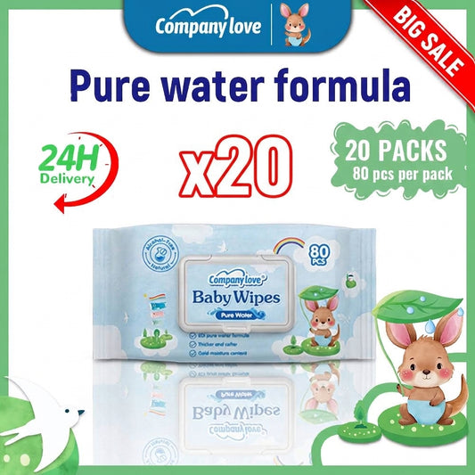 Company Love Baby Wipes na Walang Amoy, 80 Sheet × 20 Pack