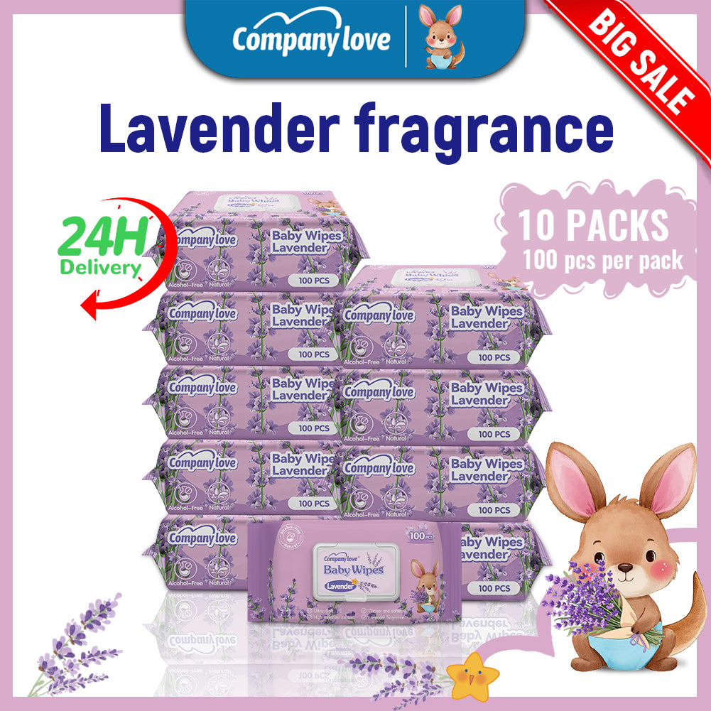 [Free shipping] Company love Alcohol-Free Mild 11Pack x 100Pcs Lavender  Baby Wipes  New Brand Unisex