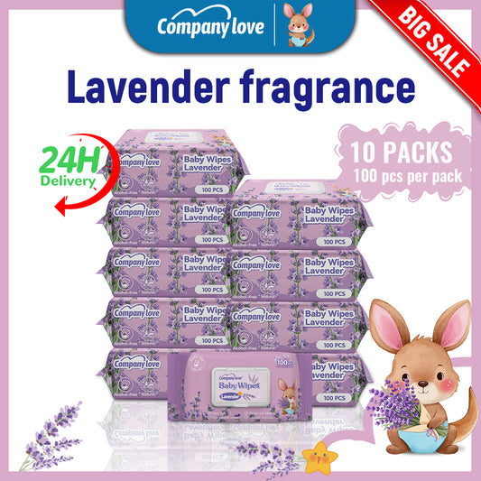[Free shipping] Company love Alcohol-Free Mild 11Pack x 100Pcs Lavender  Baby Wipes  New Brand Unisex