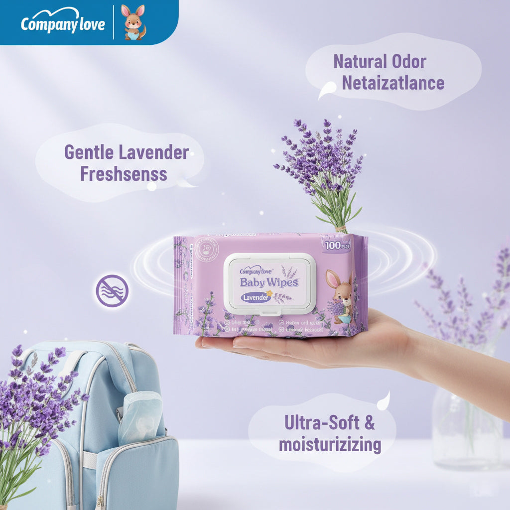 [Free shipping]Lavender Wipes Company love 6packs 600Pcs Lavende Baby Wipes Alcohol-Free Mild New Bra