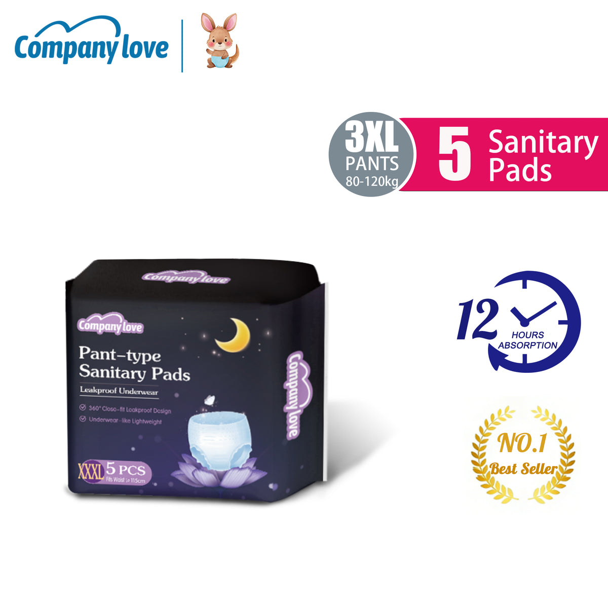 [Free shipping] Company Love Sanitary Pads（5pcs/7Bag）M-XXXL ‌New Ultra-high Quality Leak-Proof