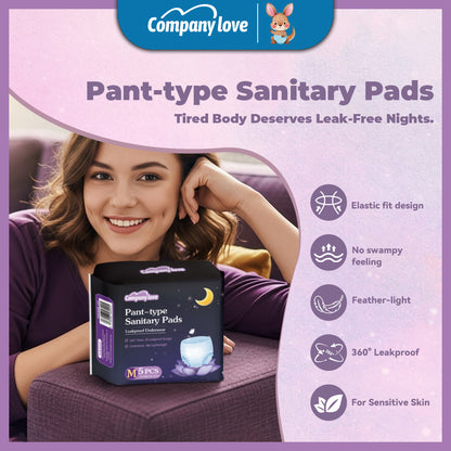 [VISAYAS Free shipping] Company Love Menstrual Pants, 5 Pieces × 20 Packs, M–3XL