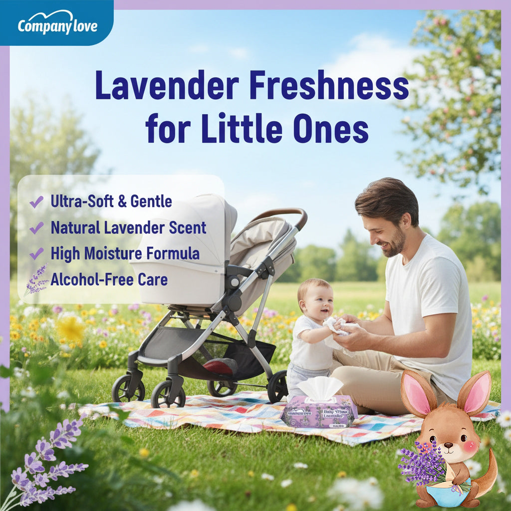 [Free shipping] Company love Alcohol-Free Mild 11Pack x 100Pcs Lavender  Baby Wipes  New Brand Unisex