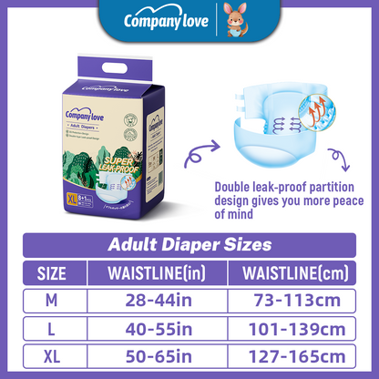 Company love Ultra-high Quality Adult Tape Diapers 9 Pieces × 7 Packs, M–XL