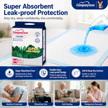 [LUZON Free shipping] Company love Disposable Underpad Incontinence pad 9 Pieces × 14 Packs, M–XL
