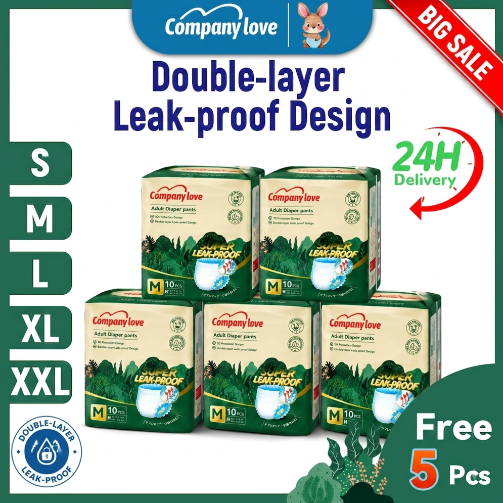 [Free shipping] Company Love Adult Diaper Strong absorption S/M/L/XL/XXL(9pcsx7packs) Pants Leak-Proof