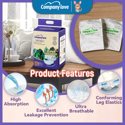 Company love Ultra-high Quality Adult Tape Diapers 9 Pieces × 7 Packs, M–XL