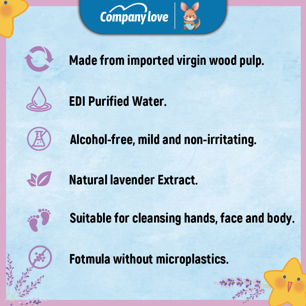 [Free shipping]Lavender Wipes Company love 6packs 600Pcs Lavende Baby Wipes Alcohol-Free Mild New Bra