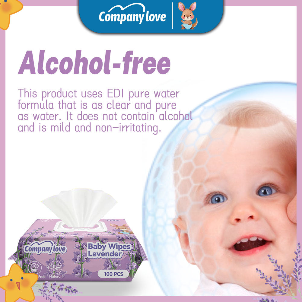 [Free shipping]Lavender Wipes Company love 6packs 600Pcs Lavende Baby Wipes Alcohol-Free Mild New Bra