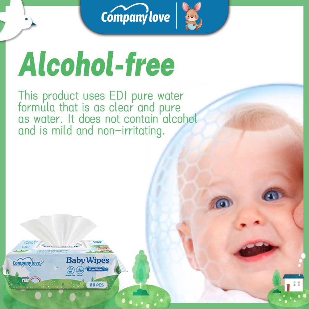 [Free shipping]Company Love 80pieces/12packs Non-Alcohol Unscented Free Gentle Disposable Travel Size Wet Wipes