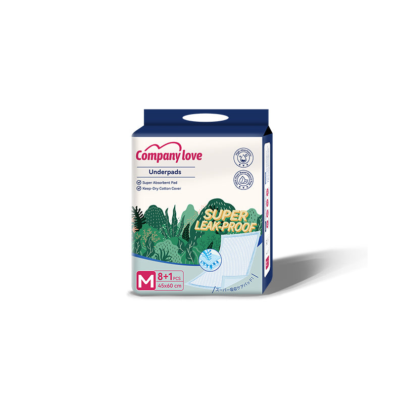 [LUZON Free shipping] Company love Disposable Underpad Incontinence pad 9 Pieces × 14 Packs, M–XL