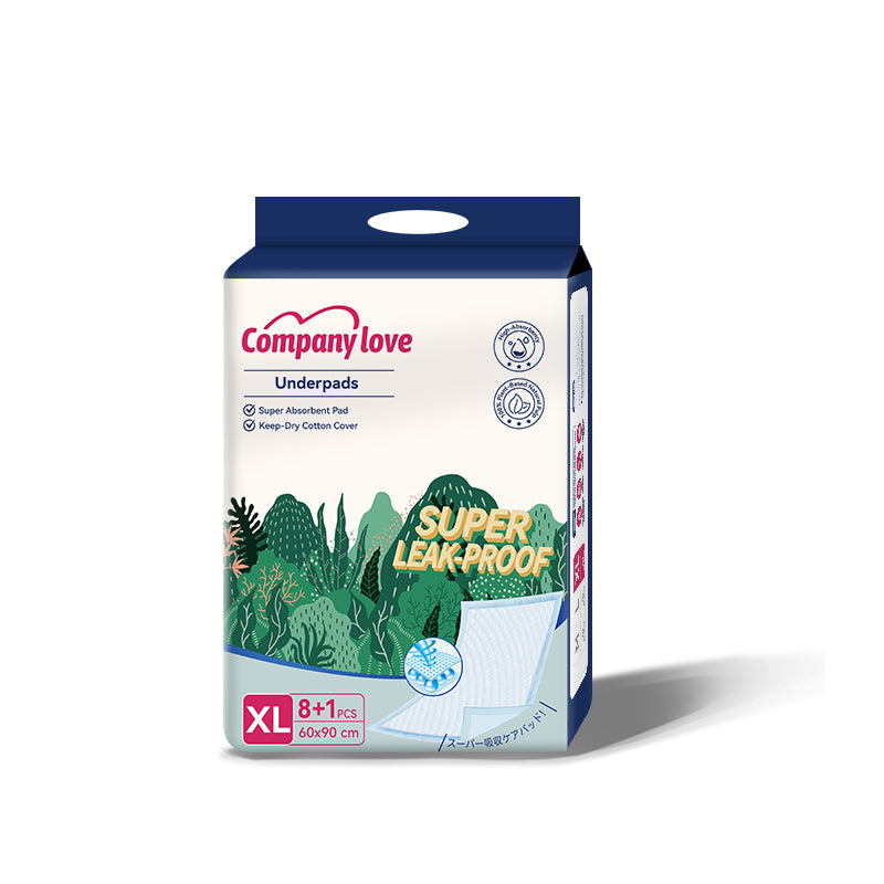 [LUZON Free shipping] Company love Disposable Underpad Incontinence pad 9 Pieces × 14 Packs, M–XL