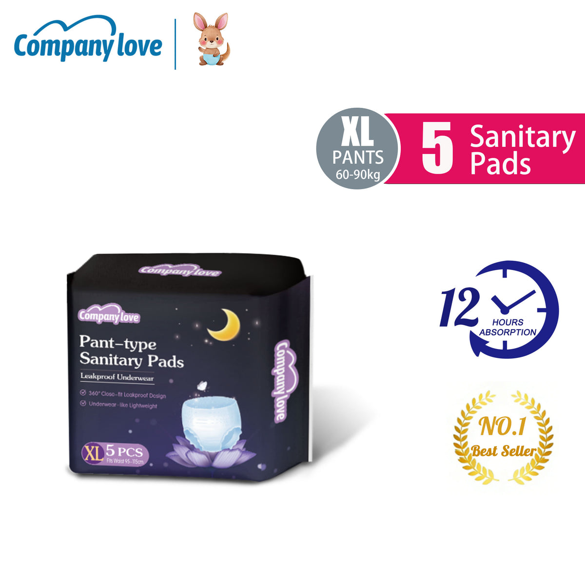 [Free shipping] Company Love Sanitary Pads（5pcs/7Bag）M-XXXL ‌New Ultra-high Quality Leak-Proof