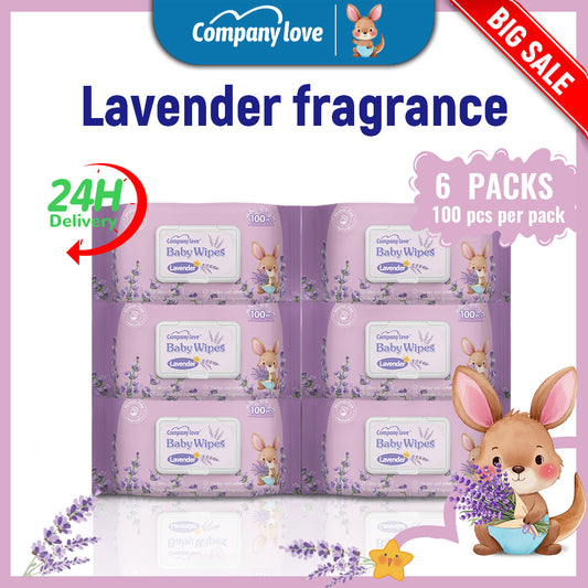 [Free shipping]Lavender Wipes Company love 6packs 600Pcs Lavende Baby Wipes Alcohol-Free Mild New Bra