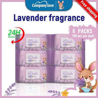 [MINDANAO Free shipping] Company Love Lavender Baby Wipes, 100 Sheets × 6 Packs