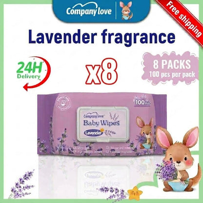 [MINDANAO Free shipping] Company Love Lavender Baby Wipes, 100 Sheets × 8 Packs
