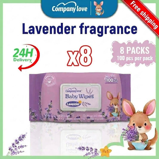 [ISLAND Free shipping] Company Love Lavender Baby Wipes, 100 Sheets × 8 Packs