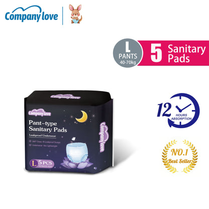 [VISAYAS Free shipping] Company Love Menstrual Pants, 5 Pieces × 20 Packs, M–3XL